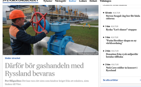 Öppning för fred i stor artikel i krigshökarnas Svenska Dagbladet