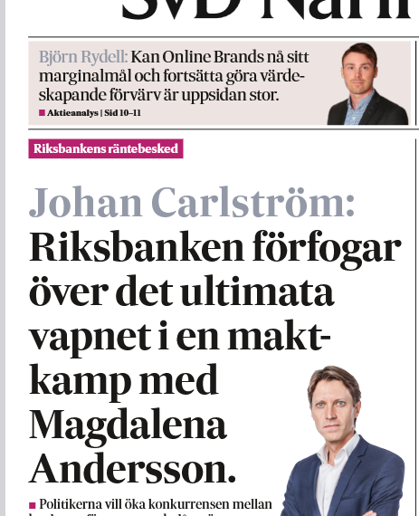 Finansvärlden försöker ta total kontroll över den ekonomiska politiken